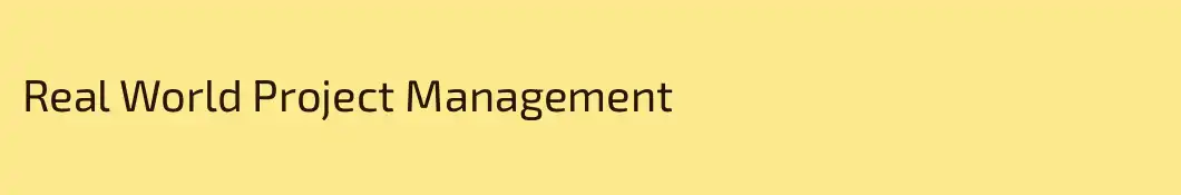 Real World Project Management